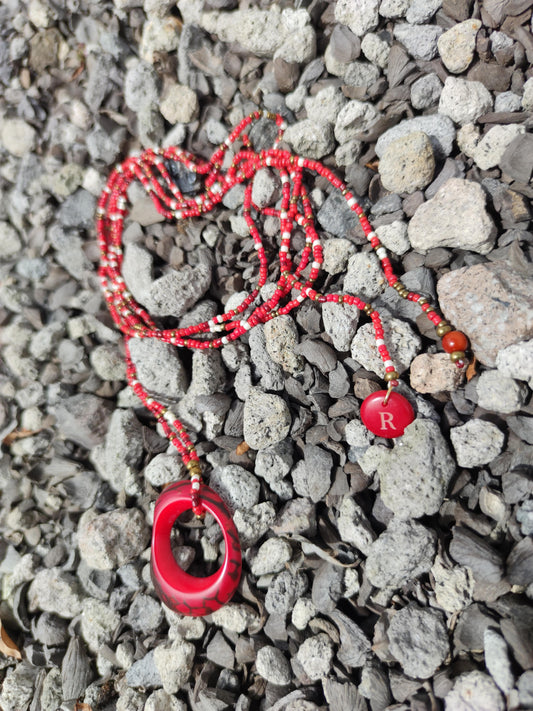 Senda Red&White Necklace-Belt